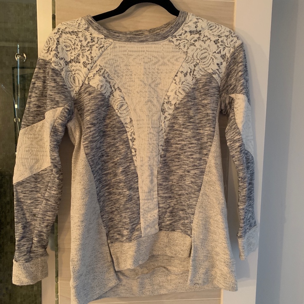 Rebecca Taylor gorgeous mixed media sweatshirt.